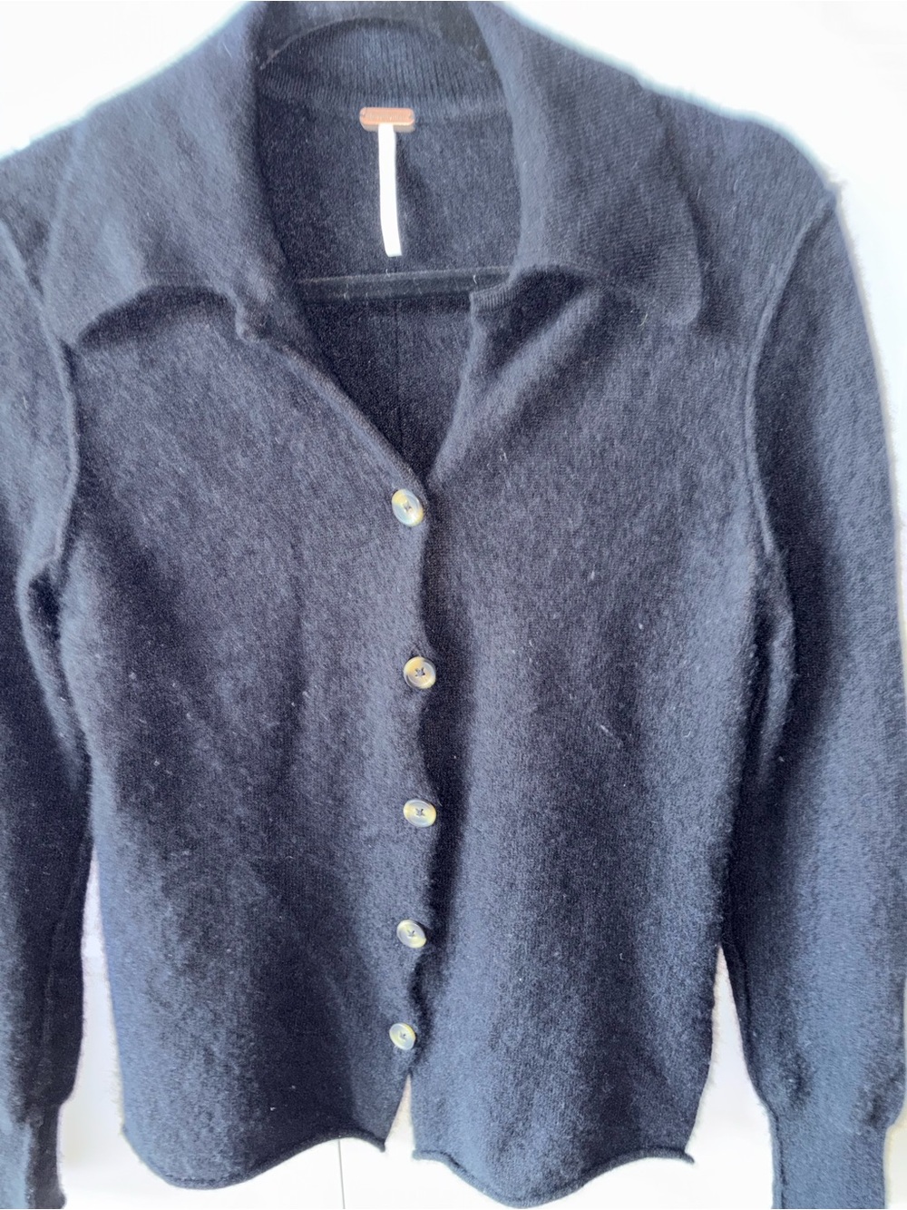 Free People Paloma 100% cashmere cardigan black size Medium M - Picture 2 of 4